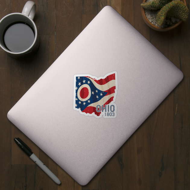 Ohio 1803 with Ohio flag stars and stripes by hobrath